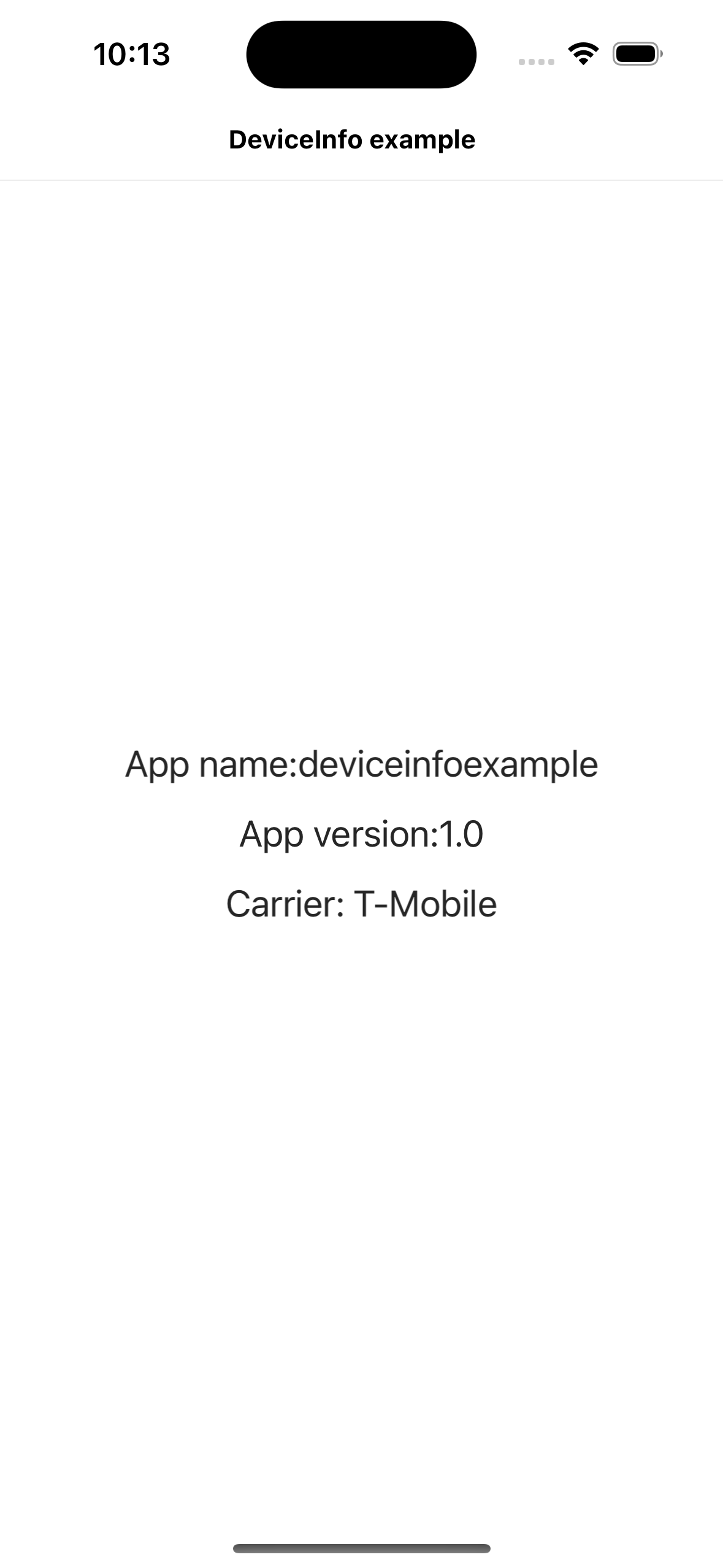 Deviceinfo example iOS